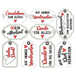 Stickserie ITH - Anhänger Abschied & Danke